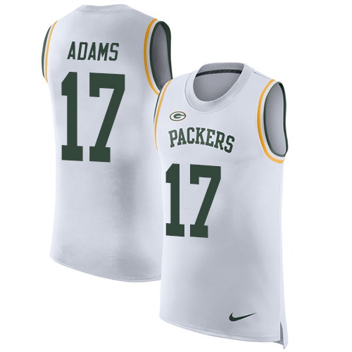 Nike Packers #17 Davante Adams White Men's Stitched NFL Limited Rush Tank Top Jersey - Click Image to Close